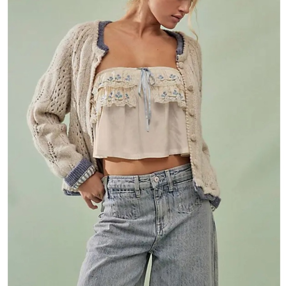 NWOT Tailia embroidered tube top by Free People in size XL